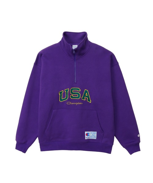 Champion(チャンピオン)の「【Champion/チャンピオン】メンズ アクションスタイル ハーフジップスウェットシャツ(スウェット・メンズ・ブラック/ライトパープル/オートミール/グレー・X-LARGE/LARGE/MEDIUM)」の4枚目の写真