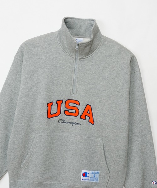 Champion(チャンピオン)の「【Champion/チャンピオン】メンズ アクションスタイル ハーフジップスウェットシャツ(スウェット・メンズ・ブラック/ライトパープル/オートミール/グレー・X-LARGE/LARGE/MEDIUM)」の9枚目の写真