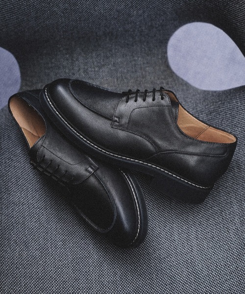 WYM LIDNM(�E�B�� �o�C ���h��)��GRAINED LEATHER U-TIP DERBY SHOES(�h���X�V���[�Y)