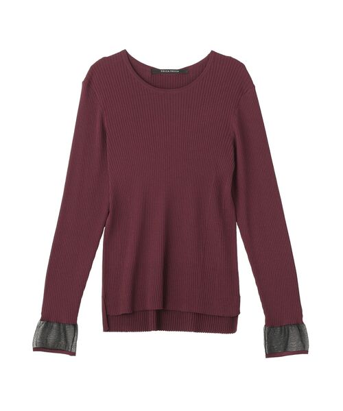 YECCA VECCA(イェッカヴェッカ)の「袖口シアーリブニット(ニット/セーター・レディース・ボルドー/その他7/ライトベージュ/ブラック・FREE)」の12枚目の写真