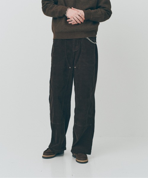 MAISON CLUB(メゾンクラブ)の「【MAISON CLUB】Corduroy Double Knee Pants / コーデュロイダブルニーパンツ SNF(その他パンツ・メンズ・ダークブラウン/ベージュ・M/L)」の1枚目の写真
