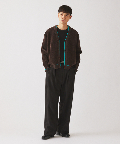 JOURNAL STANDARD relume（ジャーナルスタンダード　レリューム）の「モール クロップド カーディガン（カーディガン/ボレロ・メンズ・アイボリー/グリーン/ブラウン/ブラック・MEDIUM/LARGE）」の8枚目の写真