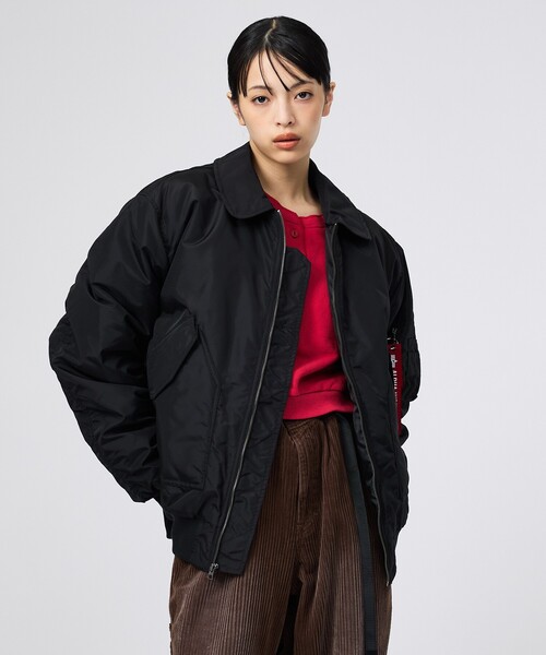 Alpha Industries(アルファインダストリーズ)の「【ALPHA / アルファ】CWU-45/P RELAXED FIT FLIGHT JACKET / オックスフォード リラックスフィット フライトジャケット / ユニセックス(ブルゾン・メンズ・ブラック・XL/L/M)」の1枚目の写真