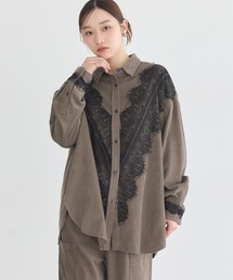 レースコーデュロイシャツ