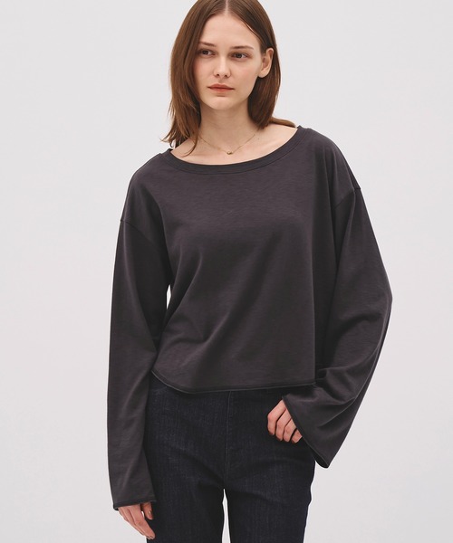 PUBLIC TOKYO(パブリックトウキョウ)の「【26年秋の新作】ルーズネックロンTEE(Tシャツ/カットソー・レディース・ダークグレー/ホワイト・FREE)」の13枚目の写真