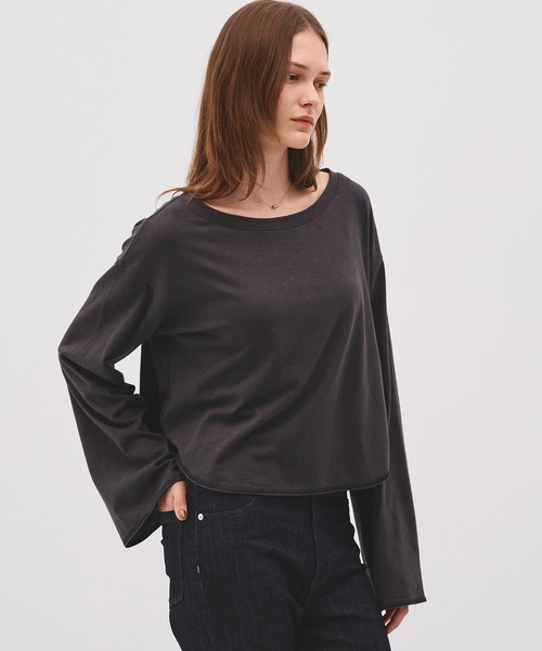 PUBLIC TOKYO(パブリックトウキョウ)の「【26年秋の新作】ルーズネックロンTEE(Tシャツ/カットソー・レディース・ダークグレー/ホワイト・FREE)」の17枚目の写真