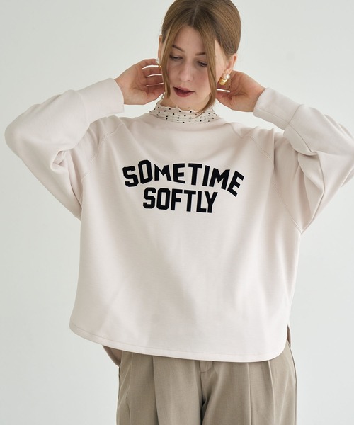 ZAKKA-BOX(ザッカボックス)の「フロッキーPT裾ラウンドヘムPO(Tシャツ/カットソー・レディース・アイボリー/モカ・FREE)」の1枚目の写真