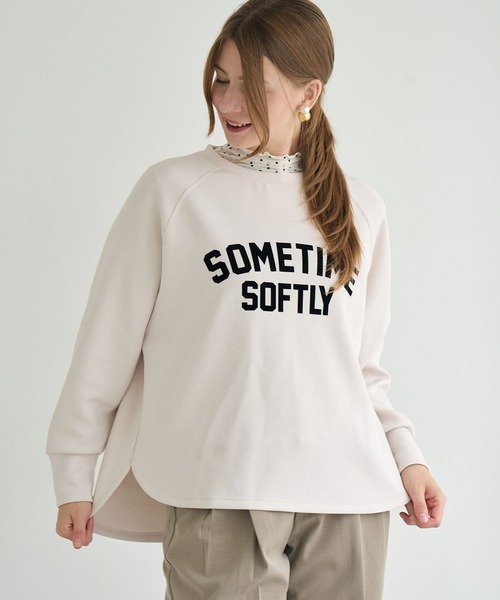 ZAKKA-BOX(ザッカボックス)の「フロッキーPT裾ラウンドヘムPO(Tシャツ/カットソー・レディース・アイボリー/モカ・FREE)」の3枚目の写真