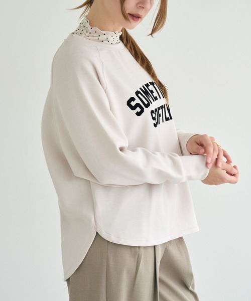 ZAKKA-BOX(ザッカボックス)の「フロッキーPT裾ラウンドヘムPO(Tシャツ/カットソー・レディース・アイボリー/モカ・FREE)」の4枚目の写真