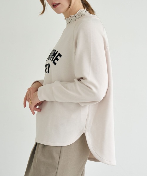 ZAKKA-BOX(ザッカボックス)の「フロッキーPT裾ラウンドヘムPO(Tシャツ/カットソー・レディース・アイボリー/モカ・FREE)」の7枚目の写真