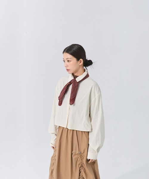 QUEEN SHOP（クイーンショップ）の「バックタックショートシャツ（シャツ/ブラウス・レディース・ライトブラウン/ブルー/グリーン/ベージュ・FREE）」の19枚目の写真