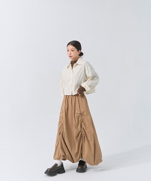 QUEEN SHOP（クイーンショップ）の「バックタックショートシャツ（シャツ/ブラウス・レディース・ライトブラウン/ブルー/グリーン/ベージュ・FREE）」の20枚目の写真