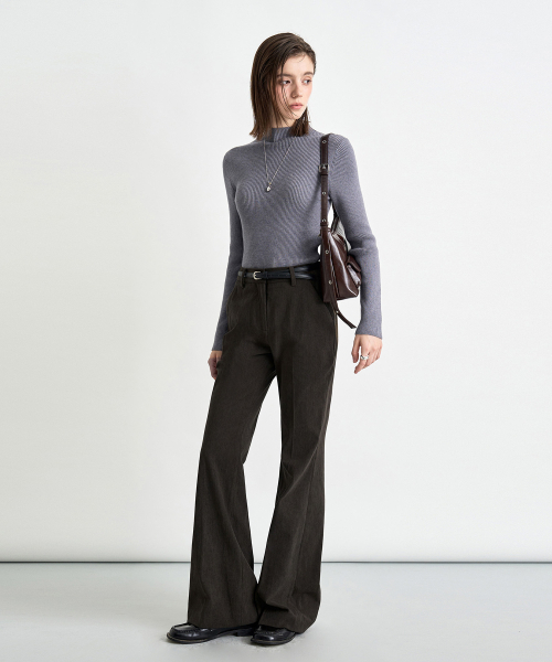 COSTUMEOCLOCK WOMAN(カスタムオクロック ウーマン)の「セミフレア コーデュロイ スラックス 6 COLOR COWPT015(スラックス・レディース・ブラック/ブラウン/チャコール/ベージュ/アイボリー/ネイビー・SMALL/MEDIUM/LARGE)」の7枚目の写真
