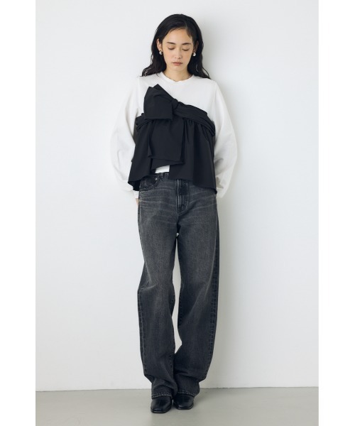 AZUL by moussy（アズールバイマウジー）の「【超スタイルアップデニムがアップデート！】AZUL DENIM ストレートデニム　春服　夏服　秋服　冬服　体系カバー【身長/骨格別着用画像あり】（デニムパンツ・レディース・ライトブルー/ライトブラック・X-SMALL/MEDIUM/LARGE/SMALL）」の10枚目の写真