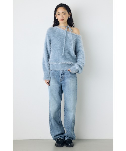 AZUL by moussy（アズールバイマウジー）の「【超スタイルアップデニムがアップデート！】AZUL DENIM ストレートデニム　春服　夏服　秋服　冬服　体系カバー【身長/骨格別着用画像あり】（デニムパンツ・レディース・ライトブルー/ライトブラック・X-SMALL/MEDIUM/LARGE/SMALL）」の19枚目の写真