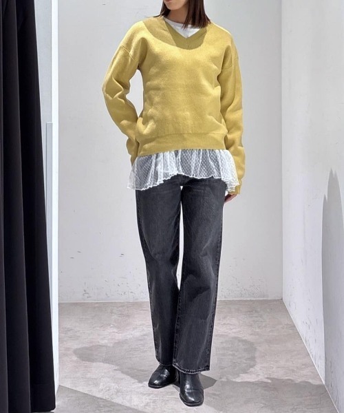 AZUL by moussy（アズールバイマウジー）の「【超スタイルアップデニムがアップデート！】AZUL DENIM ストレートデニム　春服　夏服　秋服　冬服　体系カバー【身長/骨格別着用画像あり】（デニムパンツ・レディース・ライトブルー/ライトブラック・X-SMALL/MEDIUM/LARGE/SMALL）」の20枚目の写真