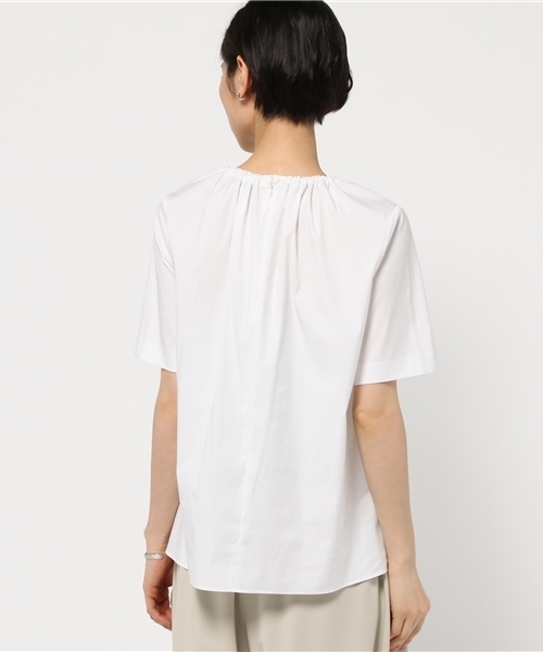 FIGARO Paris（フィガロパリ）の「メタルパーツ ギャザーブラウス◆（シャツ/ブラウス・レディース・ネイビー/ホワイト・38/36）」の5枚目の写真