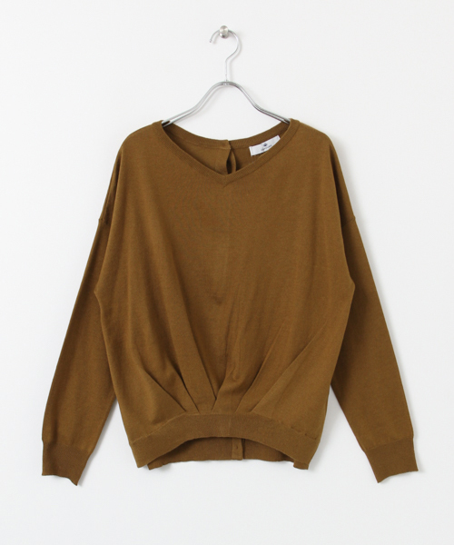URBAN RESEARCH Sonny Label(アーバンリサーチサニーレーベル)の「Sonny Label 2WAYフロントタックニット(ニット/セーター・レディース・グレー/オレンジ系その他/キャメル/グリーン・FREE)」の4枚目の写真