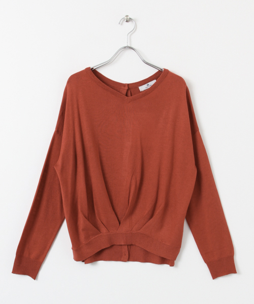 URBAN RESEARCH Sonny Label(アーバンリサーチサニーレーベル)の「Sonny Label 2WAYフロントタックニット(ニット/セーター・レディース・グレー/オレンジ系その他/キャメル/グリーン・FREE)」の1枚目の写真