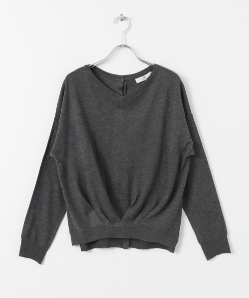 URBAN RESEARCH Sonny Label(アーバンリサーチサニーレーベル)の「Sonny Label 2WAYフロントタックニット(ニット/セーター・レディース・グレー/オレンジ系その他/キャメル/グリーン・FREE)」の2枚目の写真