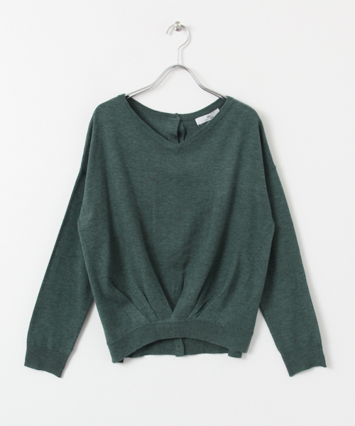 URBAN RESEARCH Sonny Label(アーバンリサーチサニーレーベル)の「Sonny Label 2WAYフロントタックニット(ニット/セーター・レディース・グレー/オレンジ系その他/キャメル/グリーン・FREE)」の3枚目の写真