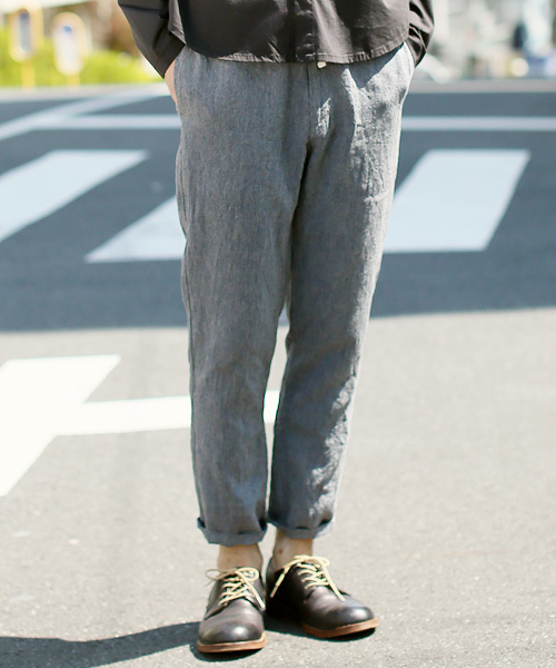 quadro（クオドロ）の「トップリネンイージートラウザーパンツ（その他パンツ・メンズ・ネイビー/グレー・LARGE/SMALL/MEDIUM）」の2枚目の写真