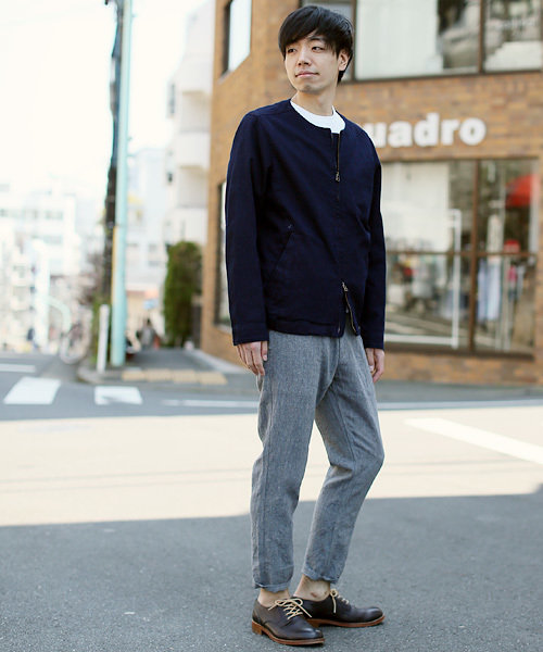 quadro（クオドロ）の「トップリネンイージートラウザーパンツ（その他パンツ・メンズ・ネイビー/グレー・LARGE/SMALL/MEDIUM）」の3枚目の写真