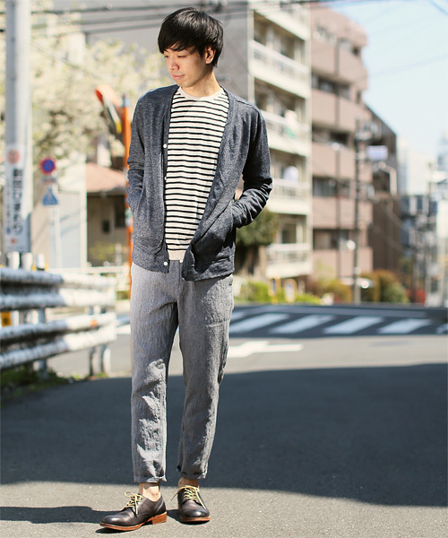 quadro（クオドロ）の「トップリネンイージートラウザーパンツ（その他パンツ・メンズ・ネイビー/グレー・LARGE/SMALL/MEDIUM）」の4枚目の写真