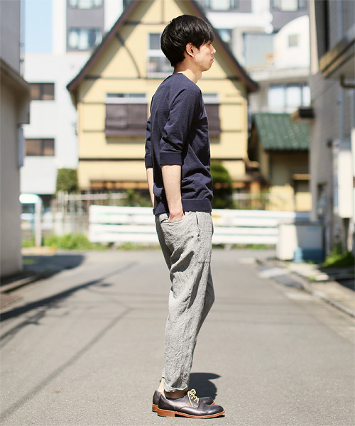 quadro（クオドロ）の「トップリネンイージートラウザーパンツ（その他パンツ・メンズ・ネイビー/グレー・LARGE/SMALL/MEDIUM）」の5枚目の写真