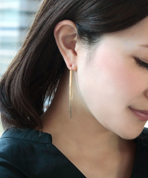 queite(ケイト)の「梨地ロングフックピアス(ピアス(両耳用)・レディース・ゴールド/シルバー・FREE)」の12枚目の写真