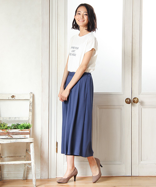 Honeys(ハニーズ)の「ポンチ素材を使ったカットガウチョパンツ(その他パンツ・レディース・ブラック/ダークネイビー/ボルドー/ブルー/ピンク/杢グレー・L/M/LL/S)」の19枚目の写真