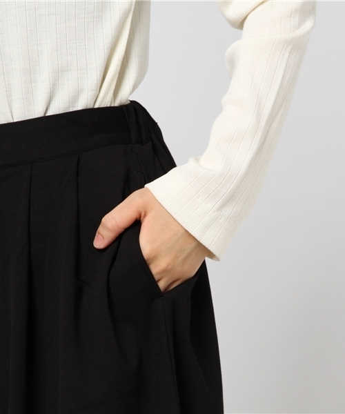 Honeys(ハニーズ)の「ポンチ素材を使ったカットガウチョパンツ(その他パンツ・レディース・ブラック/ダークネイビー/ボルドー/ブルー/ピンク/杢グレー・L/M/LL/S)」の12枚目の写真