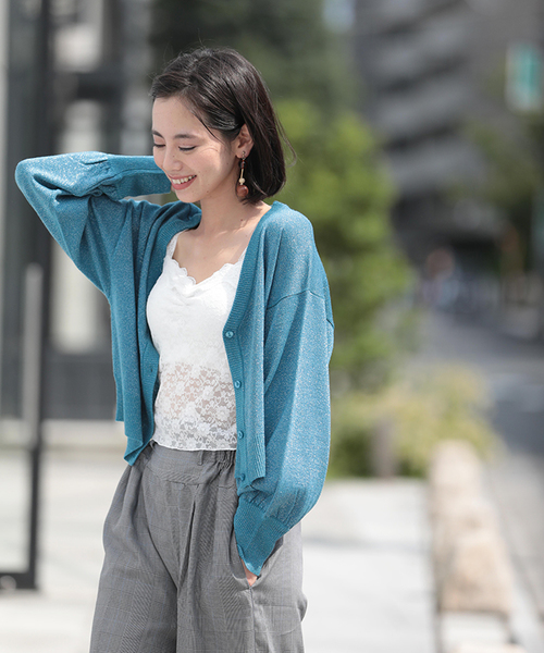 WEGO（ウィゴー）の「WEGO/カップインスカラップレースビスチェ（キャミソール・レディース・ブラック/サックスブルー/アイボリー/ライトパープル・FREE）」の18枚目の写真
