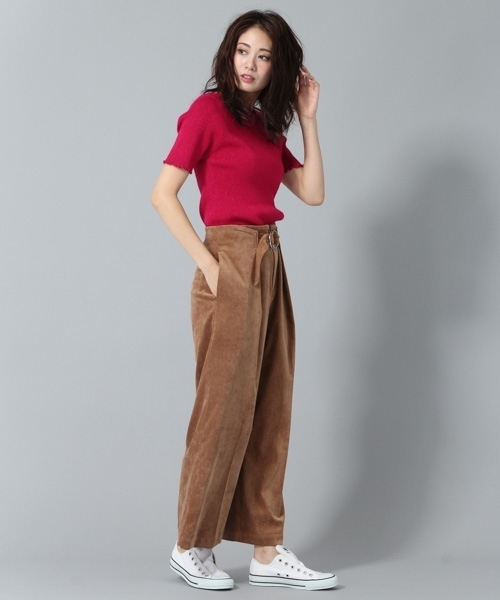 Andemiu（アンデミュウ）の「コーデュロイワイドパンツ769097（その他パンツ・レディース・モカ/レッド・MEDIUM/SMALL）」の8枚目の写真
