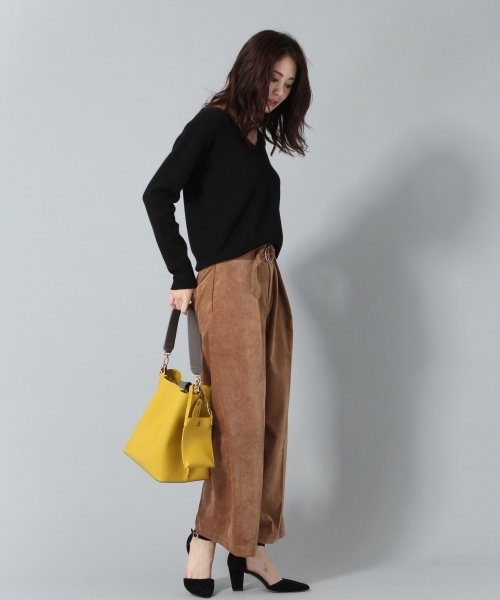 Andemiu（アンデミュウ）の「コーデュロイワイドパンツ769097（その他パンツ・レディース・モカ/レッド・MEDIUM/SMALL）」の11枚目の写真