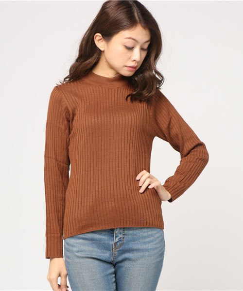 earth music&ecology（アースミュージックアンドエコロジー）の「・バックリボンリブニットプルオーバー（ニット/セーター・レディース・ブラック/アイボリー/ボルドー/キャメル・S/M）」の3枚目の写真