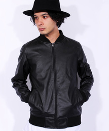 ８(eight) | MA-1 ミリタリージャケット PUレザー ライダース (MA-1)