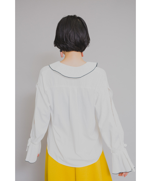 DOLLUPOOPS(ドールアップウップス)の「<doll up oops> プリーツポイント レーススリーブ ブラウス(シャツ/ブラウス・レディース・ホワイト/ブラック/カーキ/ワインレッド・38)」の17枚目の写真