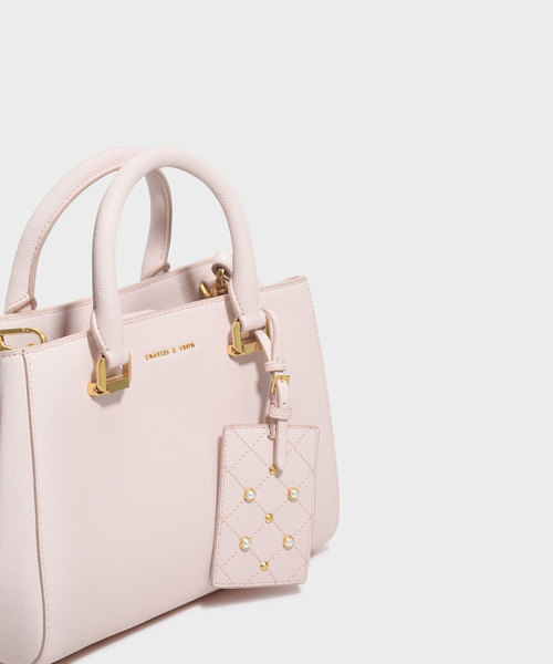 CHARLES & KEITH（チャールズ & キース）の「ラージストラクチャーシティバッグ / LARGE STRUCTURED CITY BAG（ハンドバッグ・レディース・ブラック/ピンク/レッド・L）」の10枚目の写真