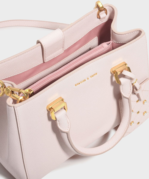 CHARLES & KEITH（チャールズ & キース）の「ラージストラクチャーシティバッグ / LARGE STRUCTURED CITY BAG（ハンドバッグ・レディース・ブラック/ピンク/レッド・L）」の11枚目の写真
