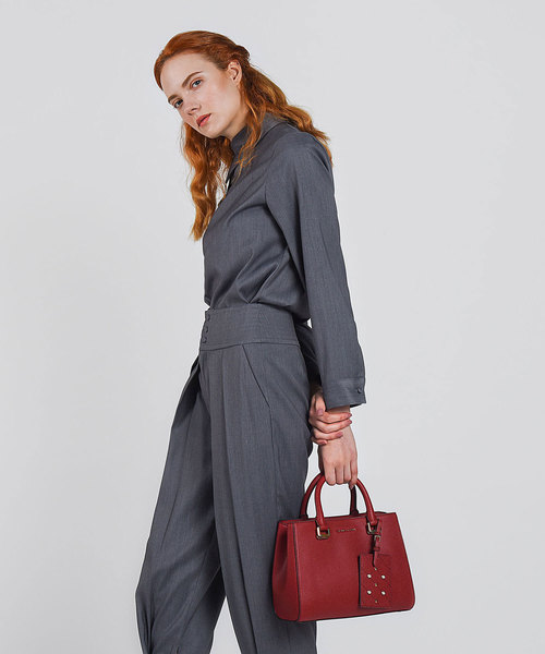 CHARLES & KEITH（チャールズ & キース）の「ラージストラクチャーシティバッグ / LARGE STRUCTURED CITY BAG（ハンドバッグ・レディース・ブラック/ピンク/レッド・L）」の13枚目の写真
