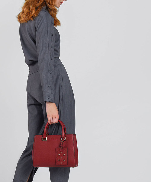 CHARLES & KEITH（チャールズ & キース）の「ラージストラクチャーシティバッグ / LARGE STRUCTURED CITY BAG（ハンドバッグ・レディース・ブラック/ピンク/レッド・L）」の17枚目の写真