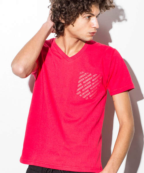 NUMBER (N)INE DENIM(ナンバーナインデニム)の「NUMBER (N)INE DENIM(ナンバーナインデニム)ロゴパターンプリントポケットTシャツ(Tシャツ/カットソー・メンズ・グレー/ブラック/レッド/ホワイト・MEDIUM/LARGE/X-LARGE/SMALL)」の4枚目の写真