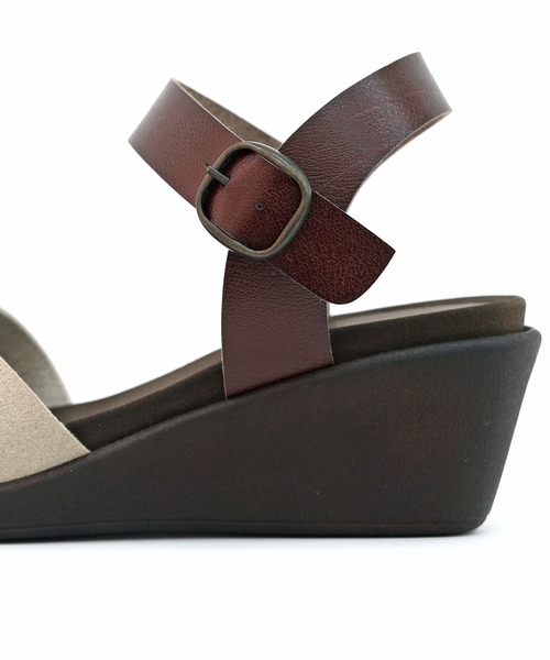 RiiiKa（リーカ）の「【MADE IN JAPAN】【安心の日本製】クロスラインウェッジサンダル【RiiiKa/リーカ】（サンダル・レディース・ブラウン系その他/キャメル/ブラック/カーキ・M/S/LL/L）」の8枚目の写真