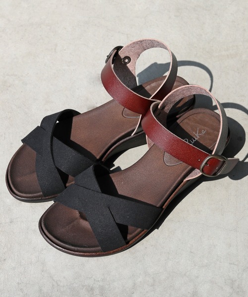 RiiiKa（リーカ）の「【MADE IN JAPAN】【安心の日本製】クロスラインウェッジサンダル【RiiiKa/リーカ】（サンダル・レディース・ブラウン系その他/キャメル/ブラック/カーキ・M/S/LL/L）」の17枚目の写真