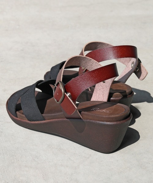 RiiiKa（リーカ）の「【MADE IN JAPAN】【安心の日本製】クロスラインウェッジサンダル【RiiiKa/リーカ】（サンダル・レディース・ブラウン系その他/キャメル/ブラック/カーキ・M/S/LL/L）」の18枚目の写真