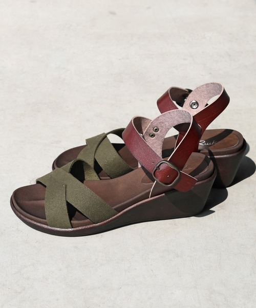 RiiiKa（リーカ）の「【MADE IN JAPAN】【安心の日本製】クロスラインウェッジサンダル【RiiiKa/リーカ】（サンダル・レディース・ブラウン系その他/キャメル/ブラック/カーキ・M/S/LL/L）」の21枚目の写真