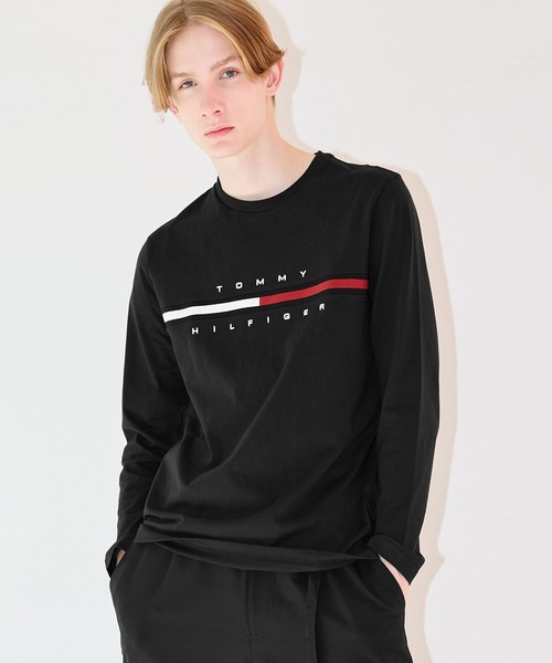 【 トミーヒルフィガー】ロングスリーブTシャツ TOMMY HILFIGER tシャツ 「オンライン限定」ロゴロングスリーブT