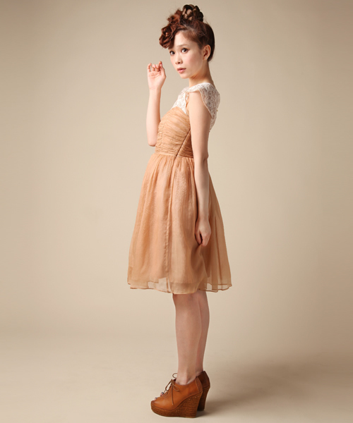 CORTES WORKS（コルテスワークス）の「【NET販売限定】SHIRRING CHIFFON（ワンピース・レディース・ベージュ・38）」の10枚目の写真