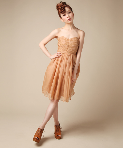 CORTES WORKS（コルテスワークス）の「【NET販売限定】SHIRRING CHIFFON（ワンピース・レディース・ベージュ・38）」の8枚目の写真